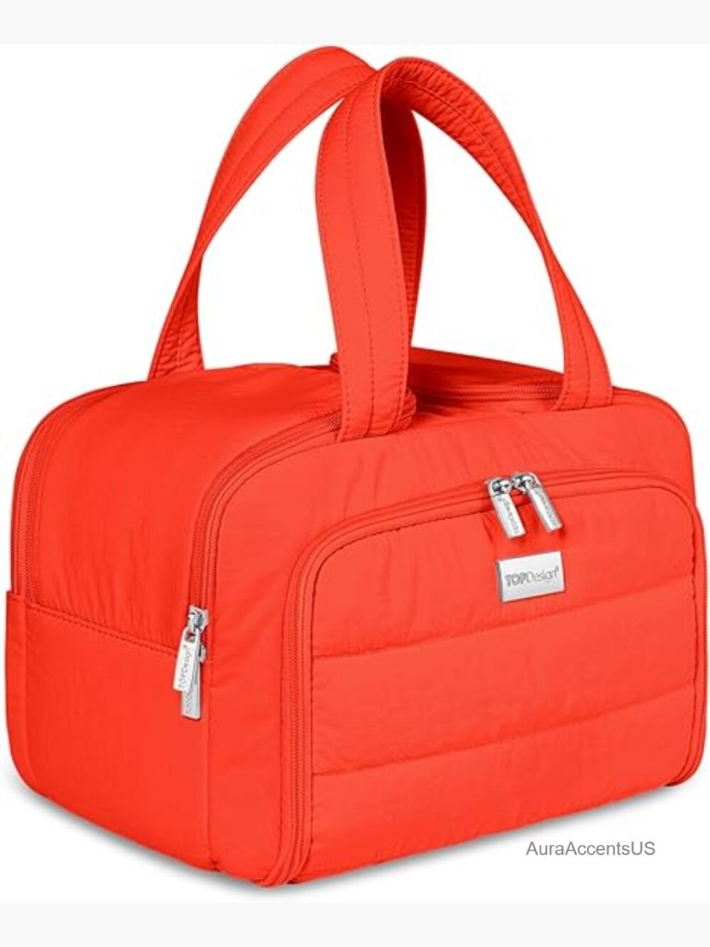 Puffer Large Toiletry Bag with Handle, Lightweight Cosmetic Organizer for Travel